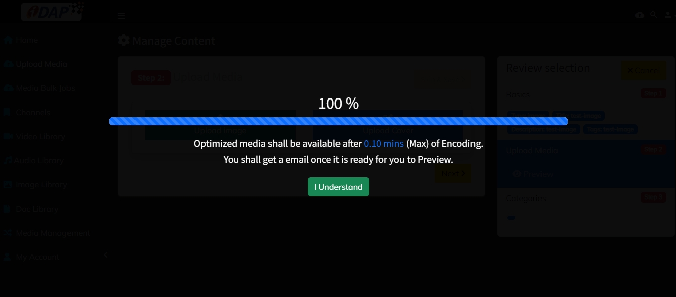 Upload Media tab 3
