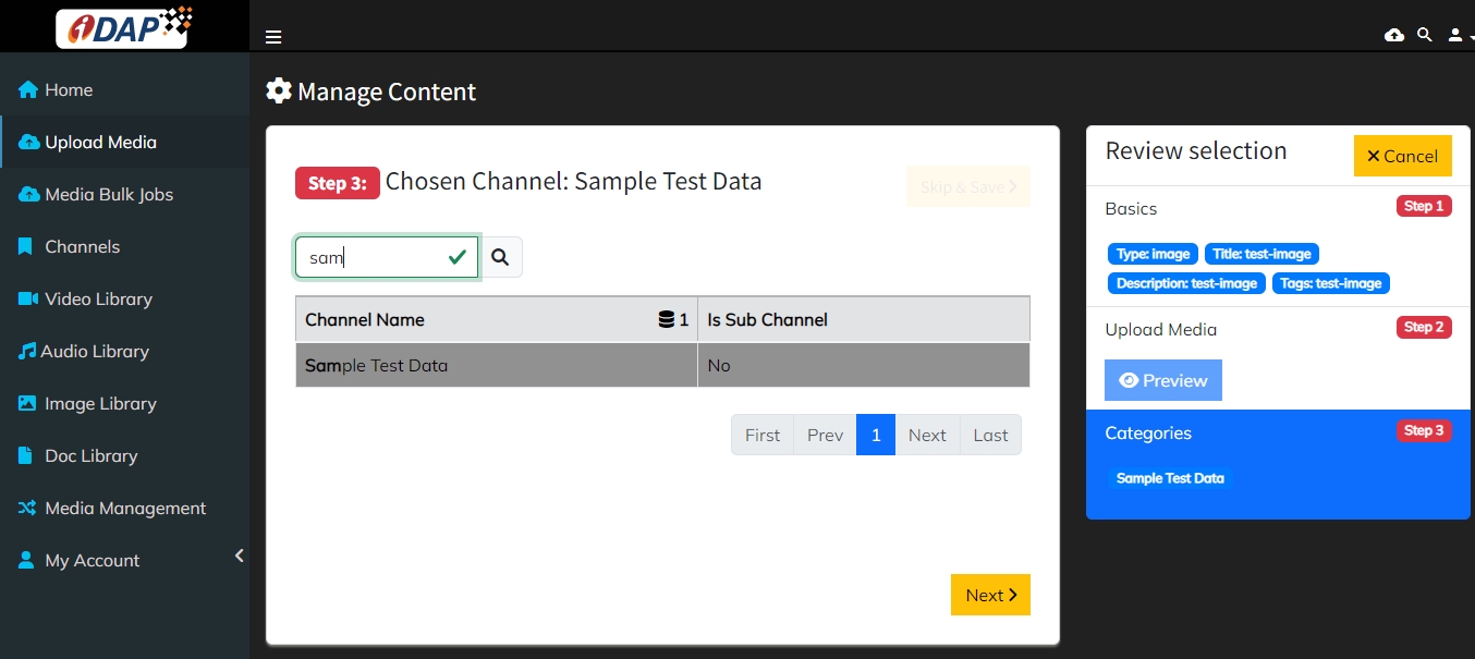 Select channel